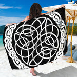 Black And White Celtic Knot Print Beach Sarong Wrap