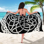 Black And White Celtic Knot Print Beach Sarong Wrap