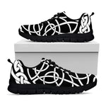 Black And White Celtic Knot Print Black Sneakers