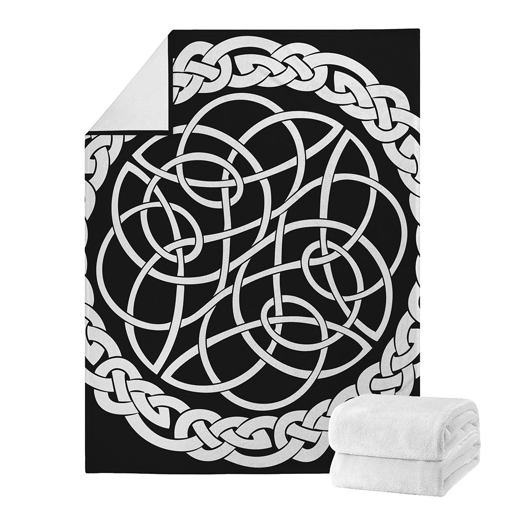 Black And White Celtic Knot Print Blanket