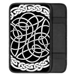 Black And White Celtic Knot Print Car Center Console Cover