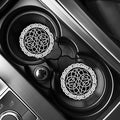 Black And White Celtic Knot Print Car Coasters