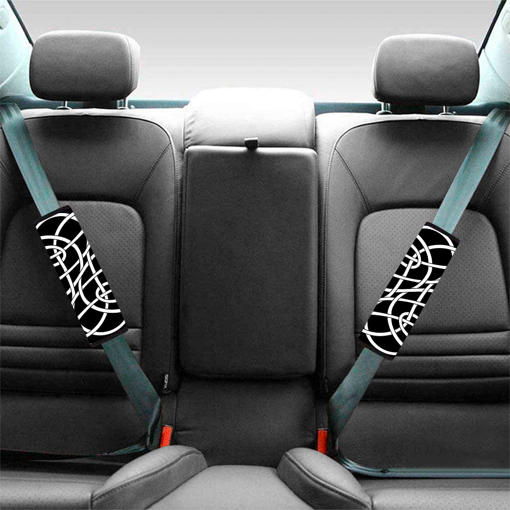 Black And White Celtic Knot Print Car Seat Belt Covers