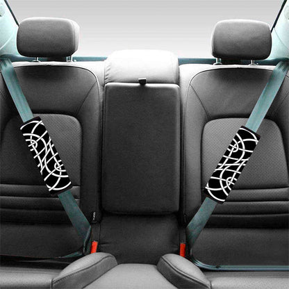 Black And White Celtic Knot Print Car Seat Belt Covers