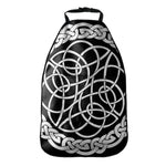 Black And White Celtic Knot Print Car Seat Organizers