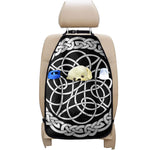 Black And White Celtic Knot Print Car Seat Organizers