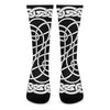 Black And White Celtic Knot Print Crew Socks