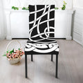 Black And White Celtic Knot Print Dining Chair Slipcover