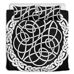 Black And White Celtic Knot Print Duvet Cover Bedding Set