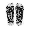 Black And White Celtic Knot Print Flip Flops