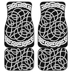 Black And White Celtic Knot Print Front and Back Car Floor Mats