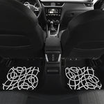 Black And White Celtic Knot Print Front and Back Car Floor Mats