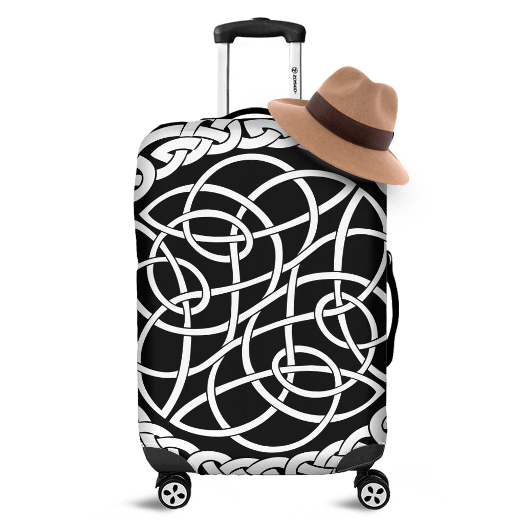 Black And White Celtic Knot Print Luggage Cover