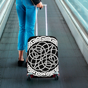 Black And White Celtic Knot Print Luggage Cover