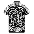 Black And White Celtic Knot Print Men's Short Sleeve Shirt