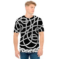 Black And White Celtic Knot Print Men's T-Shirt