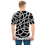 Black And White Celtic Knot Print Men's T-Shirt