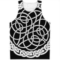 Black And White Celtic Knot Print Men's Tank Top