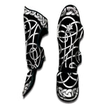 Black And White Celtic Knot Print Muay Thai Shin Guard