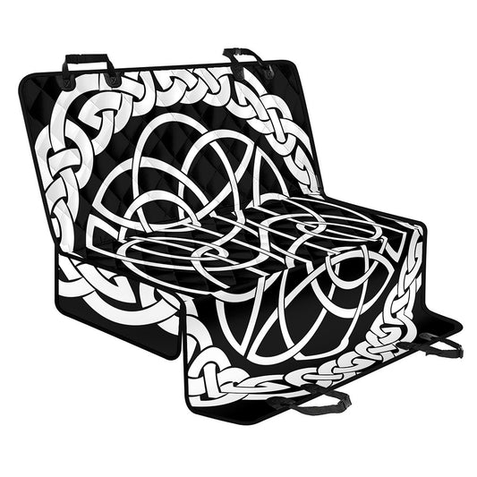 Black And White Celtic Knot Print Pet Car Back Seat Cover