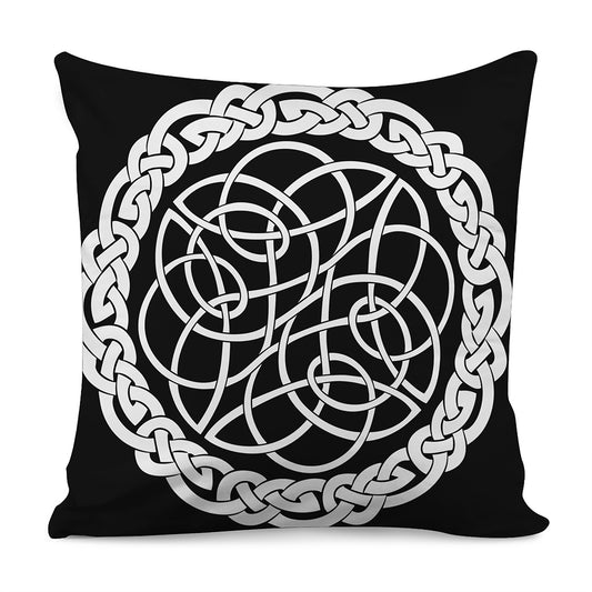 Black And White Celtic Knot Print Pillow Cover