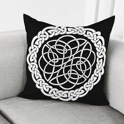 Black And White Celtic Knot Print Pillow Cover