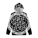 Black And White Celtic Knot Print Pullover Hoodie