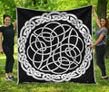 Black And White Celtic Knot Print Quilt
