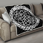 Black And White Celtic Knot Print Quilt