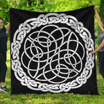 Black And White Celtic Knot Print Quilt