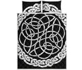 Black And White Celtic Knot Print Quilt Bed Set