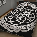Black And White Celtic Knot Print Quilt Bed Set