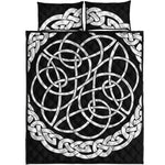 Black And White Celtic Knot Print Quilt Bed Set