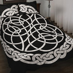 Black And White Celtic Knot Print Quilt Bed Set