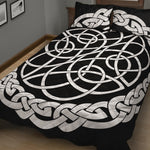 Black And White Celtic Knot Print Quilt Bed Set