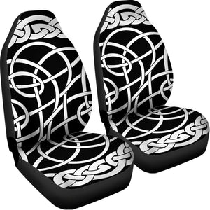 Black And White Celtic Knot Print Universal Fit Car Seat Covers