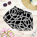 Black And White Celtic Knot Print Women's Shorts