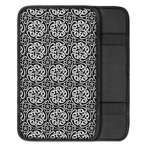 Black And White Celtic Pattern Print Car Center Console Cover