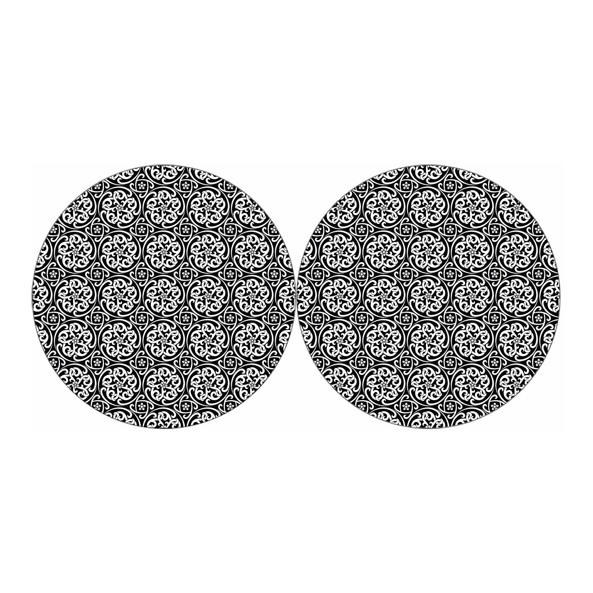 Black And White Celtic Pattern Print Car Coasters