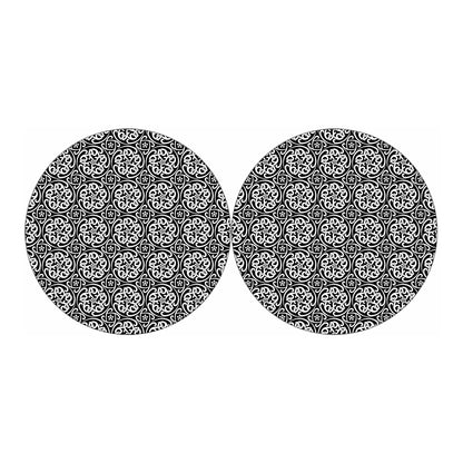 Black And White Celtic Pattern Print Car Coasters
