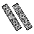 Black And White Celtic Pattern Print Car Seat Belt Covers