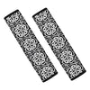 Black And White Celtic Pattern Print Car Seat Belt Covers