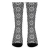 Black And White Celtic Pattern Print Crew Socks