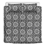Black And White Celtic Pattern Print Duvet Cover Bedding Set