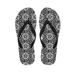 Black And White Celtic Pattern Print Flip Flops