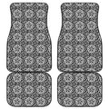 Black And White Celtic Pattern Print Front and Back Car Floor Mats