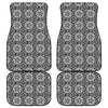 Black And White Celtic Pattern Print Front and Back Car Floor Mats