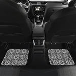 Black And White Celtic Pattern Print Front and Back Car Floor Mats