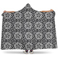 Black And White Celtic Pattern Print Hooded Blanket