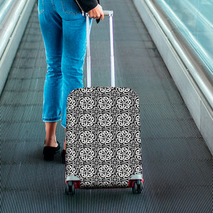 Black And White Celtic Pattern Print Luggage Cover